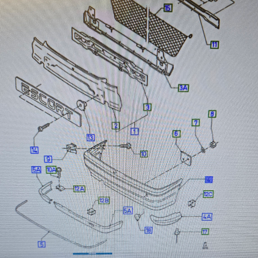 6729622 Ford Escort Pare-chocs Arrière 